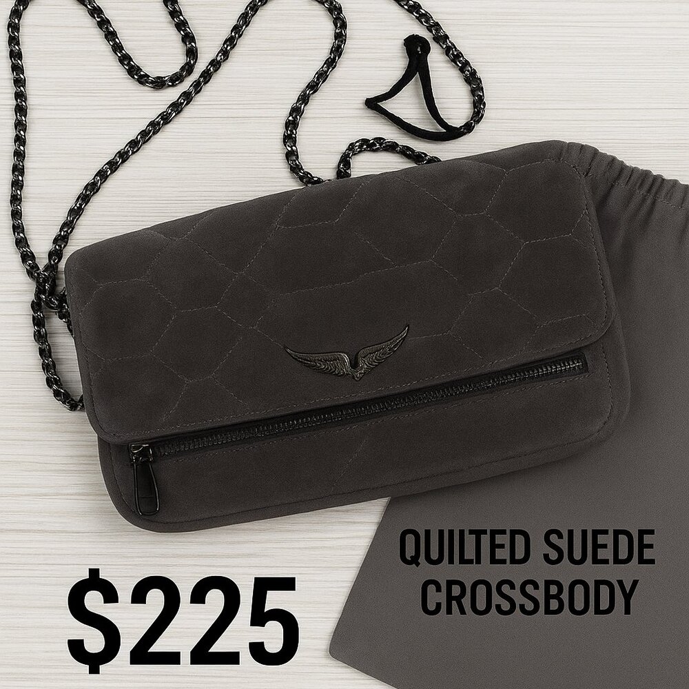 Zadig & Voltaire Quilted Suede Crossbody Bag